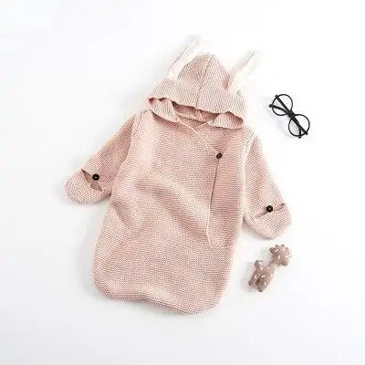 Bunny Ears Knitted Baby Sleeping Bag