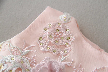 Baby Appliques Formal Princess Dresses 3-24M