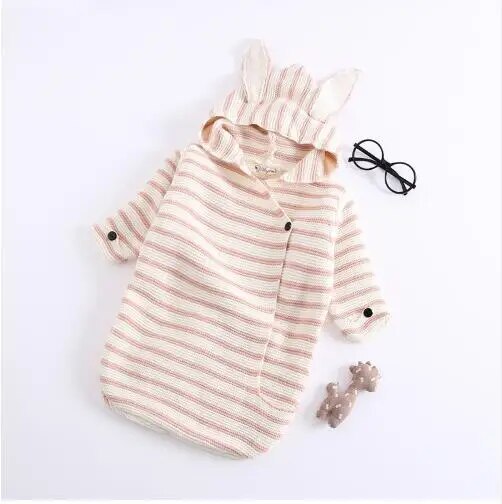 Bunny Ears Knitted Baby Sleeping Bag