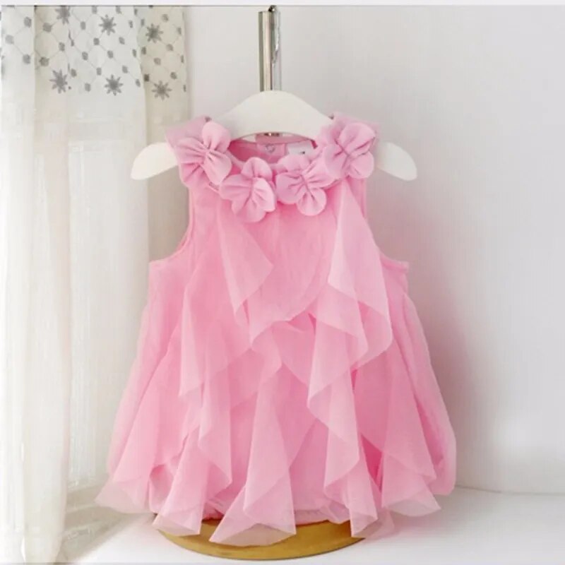 Summer Sleeveless Girls Chiffon Dress