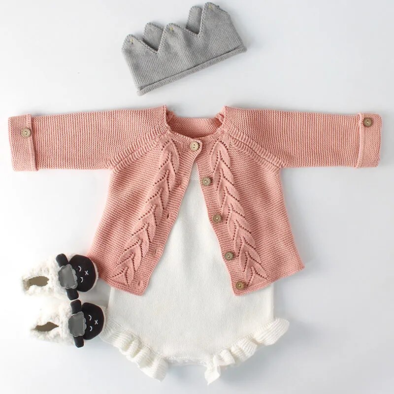 Baby Girls Knitted Romper Set