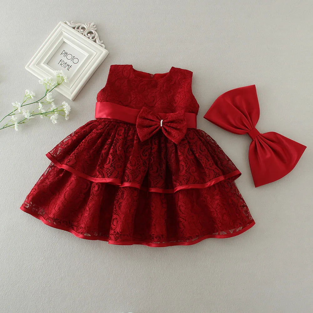 Baby Appliques Formal Princess Dresses 3-24M