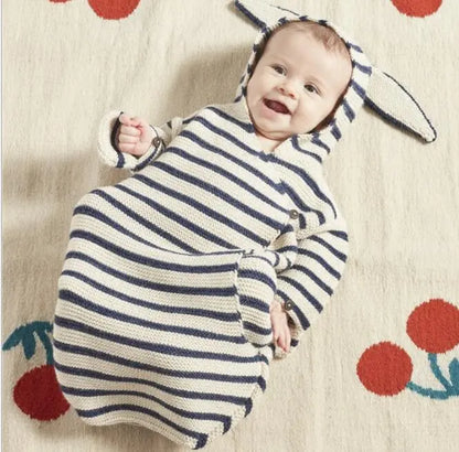 Bunny Ears Knitted Baby Sleeping Bag