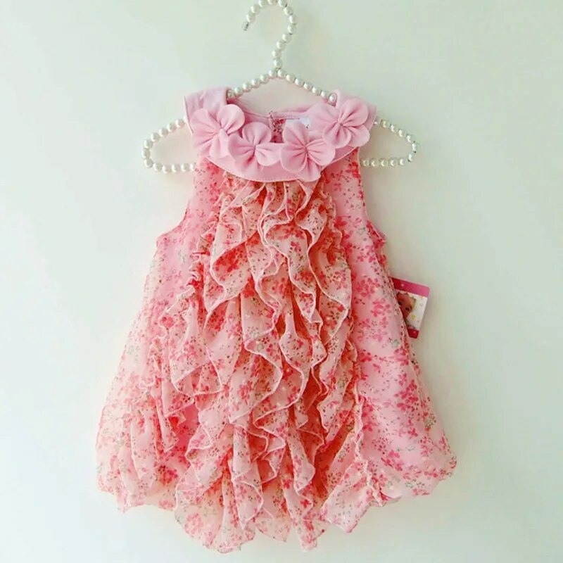 Summer Sleeveless Girls Chiffon Dress