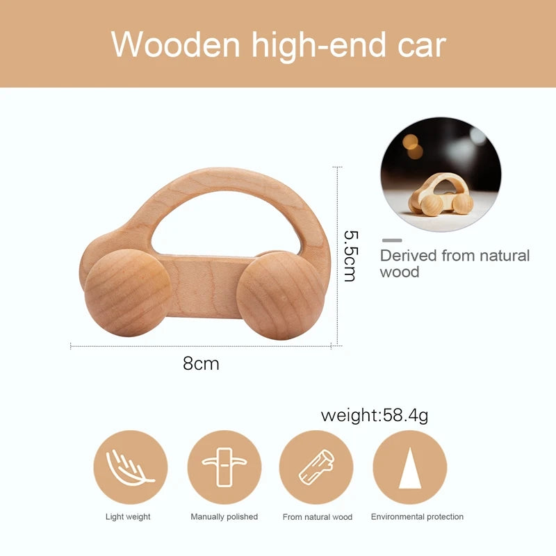 Baby Wooden Toys Beech Wood Car Blocks