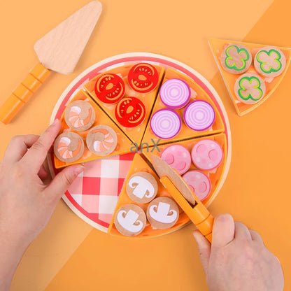 Pizza Wooden Toys Food Cooking Simulation - 27pcs