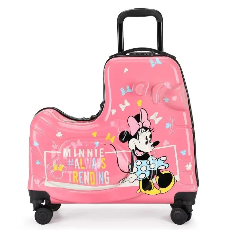 Mickey & Minnie cartoon ride-on trolley suitcase