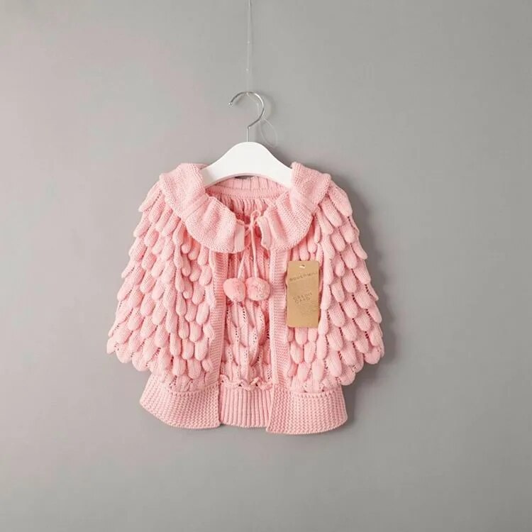 Girl Cardigan Wool Bat Sleeve Pineapple Sweater 2-6Y