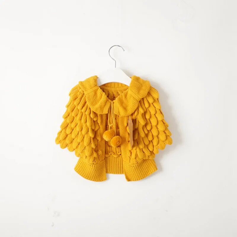 Girl Cardigan Wool Bat Sleeve Pineapple Sweater 2-6Y