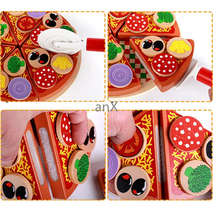 Pizza Wooden Toys Food Cooking Simulation - 27pcs