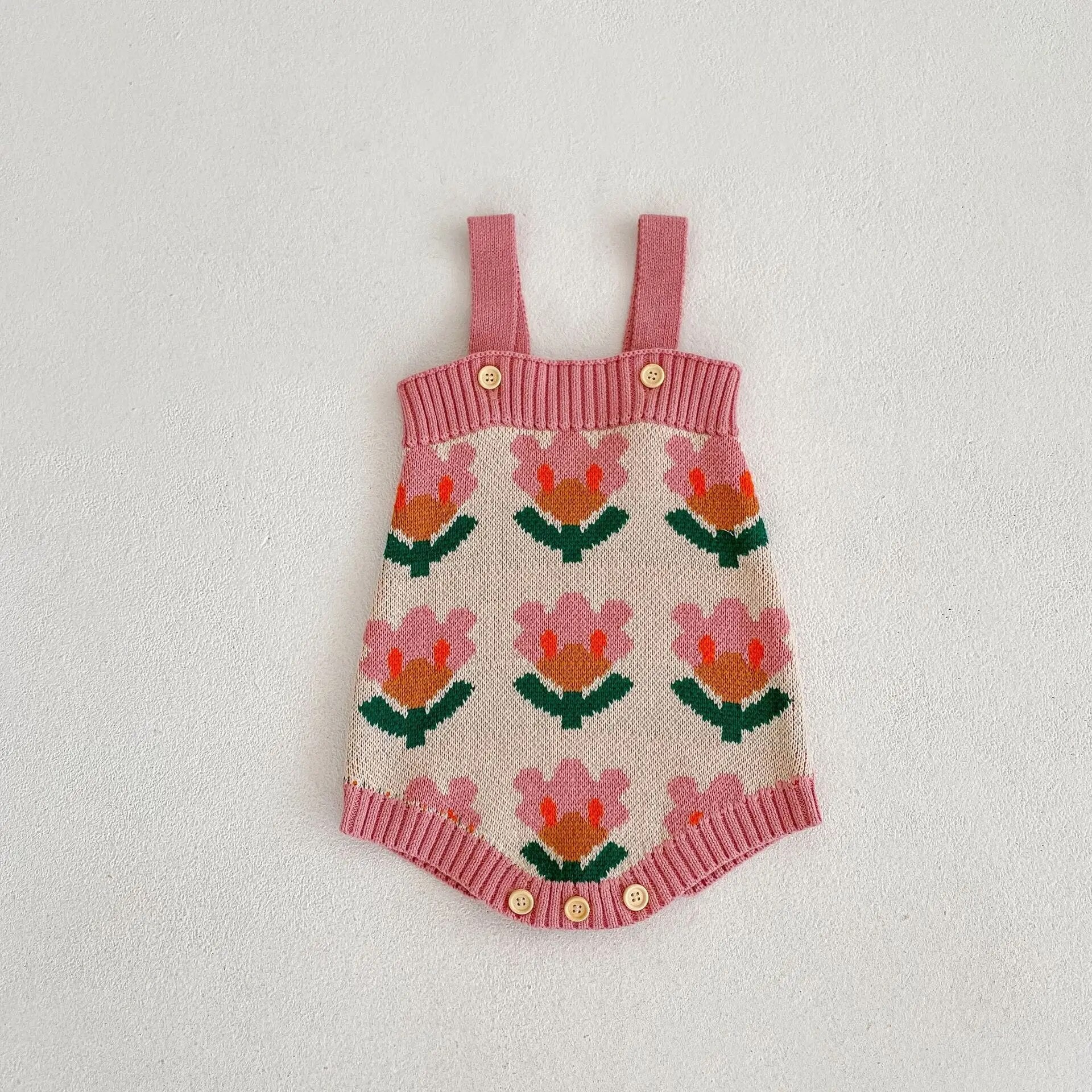 Baby Girls Knitted Romper Set