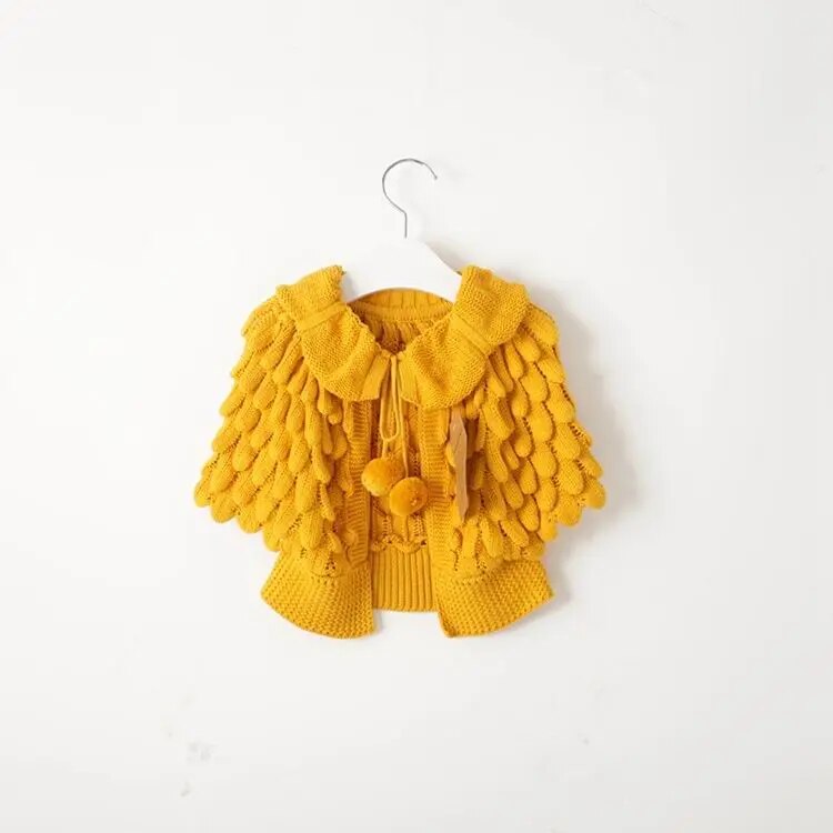 Girl Cardigan Wool Bat Sleeve Pineapple Sweater 2-6Y