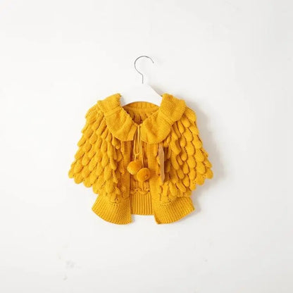 Girl Cardigan Wool Bat Sleeve Pineapple Sweater 2-6Y