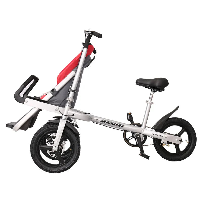 Mother and baby foldable baby stroller and push bike