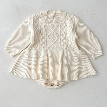 Baby Girls Knitted Romper Set