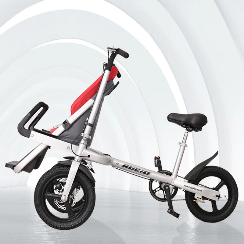 Mother and baby foldable baby stroller and push bike