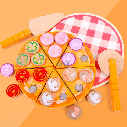 Pizza Wooden Toys Food Cooking Simulation - 27pcs